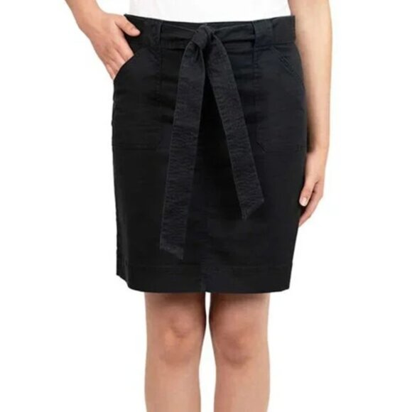 Kersh Woven Utility Skirt with Belt | Black - Picture 1 of 12